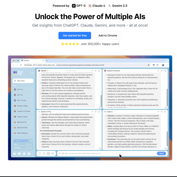 ChatHub Multiple AI Chatbots