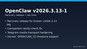 OpenClaw v2026.3.13-1 recovery release highlights