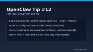 OpenClaw Tip #12 featured image: fast local setup with Ollama and a one-command install