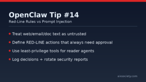 OpenClaw Tip #14 red-line rules to prevent prompt injection