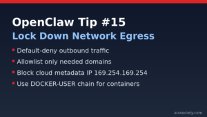OpenClaw Tip #15 featured image: Lock down network egress to prevent data exfiltration