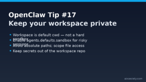 OpenClaw Tip #17 featured image: keep your agent workspace private with sandboxing