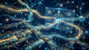 OpenClaw memory optimization - neural network data streams and memory chips
