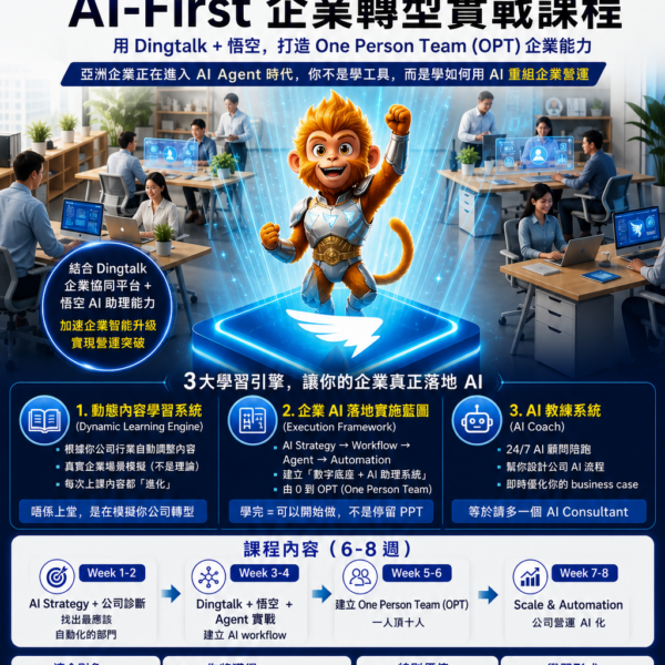 AI-First 企業轉型實戰課程 (Dingtalk x WuKong)