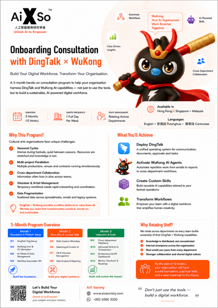 DingTalk WuKong AI onboarding consultation - AiX Society 3-Month Enterprise AI Programme